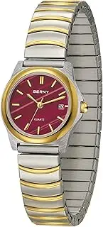 [BERNY] Dainty Watches for Women with Elastic Band Ladies' Analog Quartz Watch Ultra Thin Golden/Silver Two-Tone Stainless Steel Expansion Strap 3ATM Waterproof