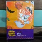 Vintage Halloween Tablecloth 52 x 70 All Over Ghost Flannel-backed Vinyl Kmart