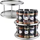 2 Tier Lazy Susan - 2 Pack Stainless Steel 360 Degree Turntable – Rotating Table