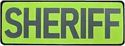 [Secret Squirrel Challenge Coins] Sheriff Hi-Vis neon Fluorescent Yellow Reflective Back Patch 11x4 Hook Backing Matches Bicycle Shirt Color