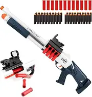 30in Airsoft Toy Foam Blaster, Air Powered Shell Ejecting Manual Loading Spring Soft Darts Blaster for Outdoor Activities Shooting Games