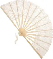 ULDIGI Hand Folding Fan Exquisite Embroidered Bamboo Fan Lace for Summer Protection