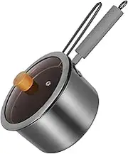 NAMOARLY 1Set Stainless Steel Frying Basket Deep Fryer Pot with Basket Lid Ergonomic Design for Quick Cooking for Breakfast Snacks Cooking Pot for Home Use