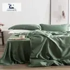 100% Silk Green Bedding Set Mulberry 25 Momme Silk Bed Sheets Beauty Quilt Cover