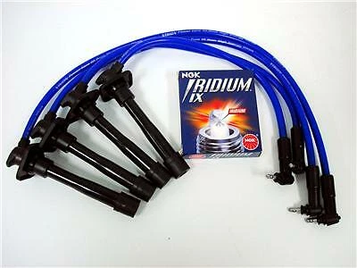 VMS 94-97 TOYOTA CELICA 10.2MM SPARK PLUG WIRES NGK IRIDIUM IX PLUGS COMBO BLUE (for: Toyota)