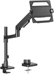 Brateck LDT81-C012P-ML-B Pole Mounted Gas Spring Monitor Arm with Laptop Holder for 17-49 Inch Monitors, Black