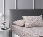 Lisa Ochre Washed Cotton Printed Fitted Sheet Set