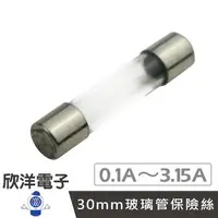 在飛比找樂天市場購物網優惠-※ 欣洋電子 ※ 30mm 玻璃管保險絲 0.1A至3.15