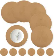 Round Placemats Set of 6 - 34cm Heat Resistant Braided Table Mats with Coasters