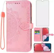 Compatible with Samsung Galaxy A13 4G Wallet Case and Tempered Glass Screen