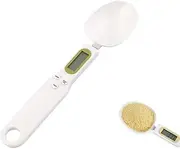 Mengshen Digital Spoon Scale for Kitchen Food High Precision Small Scale with Tare Function Weighing and Measuring Dry Liquid Ingredient Milk Tea Flour Medicine 1.1lb/500g(0.1g) Milligram Scale White