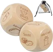 ERINGOGO 2 Pcs Food Decision Dice Meal Idea Dice Game with Food Patterns for Fun Dining Unique Present
