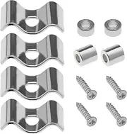 EMSea 4pcs Guitar Roller String Tree Retainers Zinc Alloy with Mounting Screw Accessory Electric Guitar Bass Retainer Compatible with ST SQ Strat Tele Silver