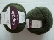 Berlini Captain wool blend yarn, Avocado, lot of 2 (175 yds each)
