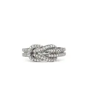 John Hardy Sterling Silver Love Knot Diamond Ring