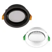 95mm Cutout Deco Tilt Round Trio - LED Downlight - 13w CCT White/Black