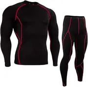 [Abigprofit] Men's Running Set 2pcs/Sets Sportswear Compression Sports Suit Running Sport Workout Tights 9 XXL