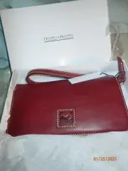 Dooney & Bourke Florentine Large Zip Around Wristlet Wallet Bordeaux Dooney Box