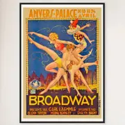Galrie Broadway Anvers Palace Vintage Art Deco Poster Timeless New York City Elegance, Black Frame, A3 30 x 42cm (12 x 16inch)