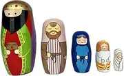 5Pcs/Set Nesting Dolls Stacking Wooden Russian Nesting Dolls with Painted Figure Pattern Smooth Finish Matryoshka Doll for Girls Boys' Birthday Gifts or Home Decoration, Matryoshka Doll, Russian NES