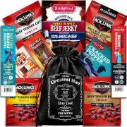 Beef Jerky Gift Basket - Variety Pack for Men, Dad Gifts, Birthday Gifts