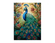 Peacock Modern Art Canvas Print