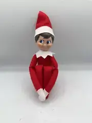 2005 ELF ON THE SHELF 12" BOY DOLL BROWN HAIR BLUE EYES WITH HAT