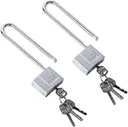 Long Shackle Security Padlock Shackle Safety Padlock,Indoor and Outdoor Padlock with Key,Extended Handle Padlock Wardrobe Door Handles Household Storage cabinets U-Shaped Long Locks (2 Pack)