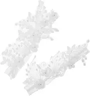 [LIFKOME] 1pair Wedding Flower Garters: Wedding Bride Garter Lace Bridal Garter Stretchy Lace Bridal Garter Lace Bridal Garter