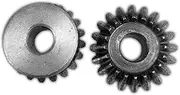 MCMATUTKEQ 2PCS Bevel Gear 1.5M12T Inner Hole 6/8mm 45# Steel 90 Degrees Meshing Angle Steel Gears Screw M5 No Keyway(6mm Hole)