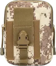 Y8HM Small Nylon Fabric Hiking Waist Packs, Multi-Purpose Poly Tool Bag EDC Waist Bag Military Utility Tactical Molle Pack Camping Pouch Bag (Desert Digital)