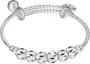 RORPOIR Chic Baby Bangle Bracelet Silver Jewelry for Infants Bell for Festivals