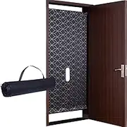 Portable Glory Hole Wall Kit Luxury Design & Carry CASE – Adjustable Tension Rod Mount for Doorways – Durable Washable Fabric Curtain - Easy Setup in 1 Minute - No Drilling or Adhesives Required