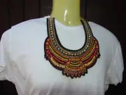 Ethnic Style Beaded Choker, Statement Necklace, Bohemian Beaded Bib Necklace
