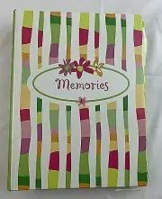 Memories Album 4x6 W/ Margin for notes Green / Pink Striped Target Brand