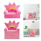 Kids Foldable Sofa Bed Folding Chair Soft Pink Crown Washable Lounger Princess