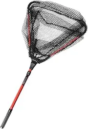 KOMBIUDA Fishing Net Fish Catching Landing Net Foldable Fish Landing Net Extendable Fishing Fishnets Folding Fish Landing Net Fishing Folding Landing Net Fish Catching Net Red