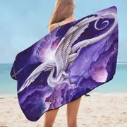 Purple Lightning Storm Dancer Cool Dragon Art Painting Microfiber Beach Towel