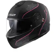 FF908 Strobe II Lux Matt Black Pink 06 Modular Helmet