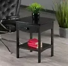 End Table Draw Bed Side Organizer Stand Book Shelf Counter Top Desk In Black