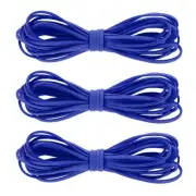 3Pcs Faux Suede Leather String, 4.4 Yards 3mm Flat Suede Cord, Dark Blue