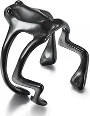 [RIUKIU] Small Frog Opening Adjustable Ring, Fashionable Stainless Steel Men's And Women's Rings