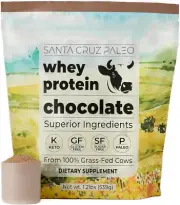 Santa Cruz Paleo Whey Protein Powder, Chocolate, 20G Grass Fed Whey Protein Isol