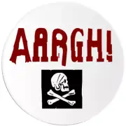 Aargh Pirate - 25 Pack Circle Stickers 3 Inch - Skull Crossbones