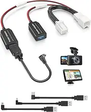 Dash Cam Power Adapter,(10P Type H) Compatible with Select Hyundai/Kia,Connect to Auto-Dimming Rearview Mirror,Built-in Hide Power Adapter Charging Cable for Garmin Nuvi GPS Dashcam Mirror Camera