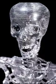 Halloween Queen Disco Shelley Hanging Poseable Reflecting Mirror Party Skeleton