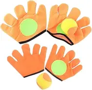 JOINPAYA Outdoor Fun for Kids Toss Catch Sticky Ball Set Plush Gloves Toys Ideal for Boys Girls Games Size L/s