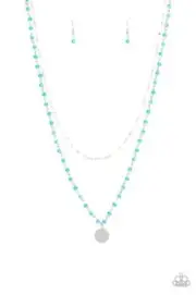 Paparazzi Dainty Demure Blue Necklace and Earrings NEW