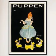 Galrie Charming Vintage Puppen Dolls Advertising Poster for Home Decor, Black Frame, A0 84 x 119cm (33 x 47inch)