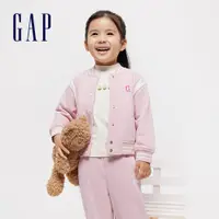 在飛比找蝦皮商城優惠-Gap 女幼童裝 Logo小熊印花立領棒球外套-粉紅色(89